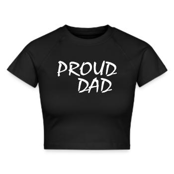 Proud dad - Cropped T-Shirt - black - Front - Marisol (170cm)
