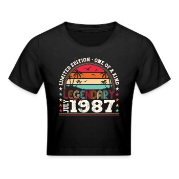 Légendaire Juillet 1987 35e anniversaire Cadeau Hommes - Crop top - noir - Devant - Marisol (170cm)