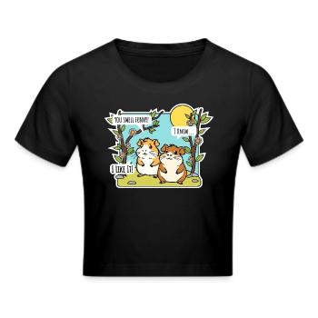 Deux copains hamsters - l’un qui sent drôle - Crop top - noir - Devant - Marisol (170cm)