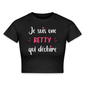 Je suis une BETTY qui déchire - Crop top - noir - Devant - Marisol (170cm)