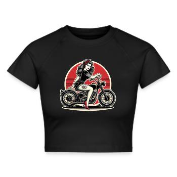 PinUp Girl sur la conception de la moto - Crop top - noir - Devant - Marisol (170cm)