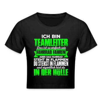 TEAMLEITER - Hölle - Frauen Cropped T-Shirt - Schwarz - Vorne - Marisol (170cm)