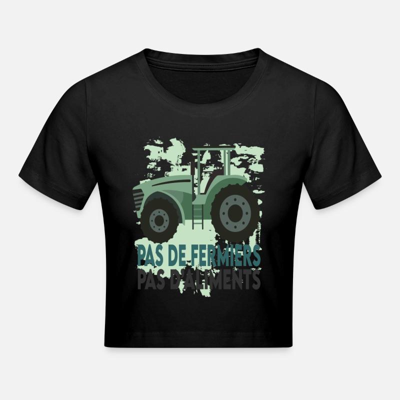 Pas de fermiers Pas d'aliments - Crop top - noir
