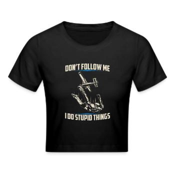 Skydiving | Skydive Fallschirmspringen Geschenke - Frauen Cropped T-Shirt - Schwarz - Vorne - Marisol (170cm)