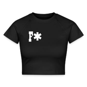 F* - Frauen Cropped T-Shirt - Schwarz - Vorne - Marisol (170cm)