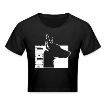 Xoloitzcuintle Profil Hund Hunde Wilsigns - Frauen Cropped T-Shirt - Schwarz - Vorne - Marisol (170cm)