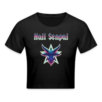 Hail Senpai Neon - Cropped T-Shirt - black - Front - Marisol (170cm)