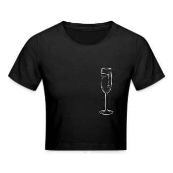 Sekt minimalistisch - Frauen Cropped T-Shirt - Schwarz - Vorne - Marisol (170cm)