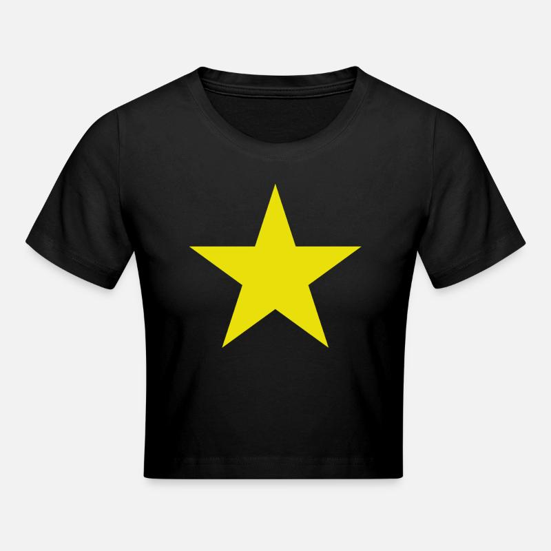 étoile jaune, yellow star - Crop top - noir