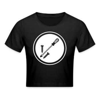 Schraubenzieher Symbol - Frauen Cropped T-Shirt - Schwarz - Vorne - Marisol (170cm)