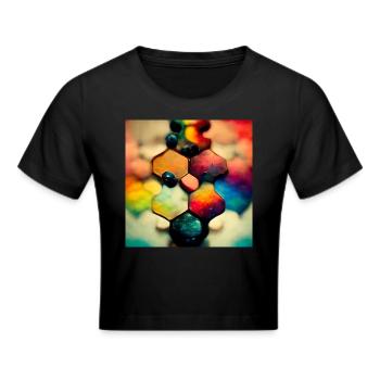 Un casse-tête avec des molécules - Crop top - noir - Devant - Marisol (170cm)