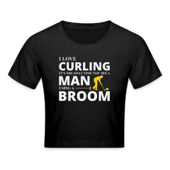 Curling Sweeping Fan Winter Ice Sport Curler Drôle - Crop top - noir - Devant - Marisol (170cm)