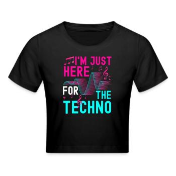 Techno Techno Musik Tanzen Abfeiern - Frauen Cropped T-Shirt - Schwarz - Vorne - Marisol (170cm)
