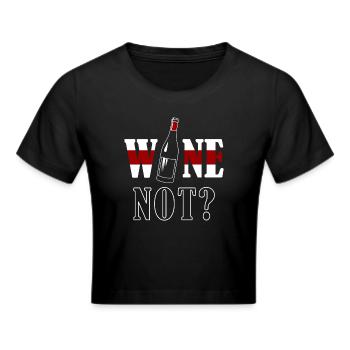 Wine not - Frauen Cropped T-Shirt - Schwarz - Vorne - Marisol (170cm)