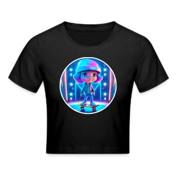 Skater Girl - Cropped T-Shirt - black - Front - Marisol (170cm)
