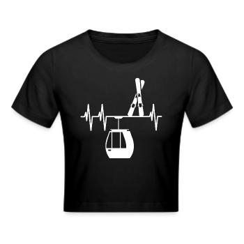 Ski Heartbeat helles design - Frauen Cropped T-Shirt - Schwarz - Vorne - Marisol (170cm)