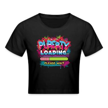 Urban Graffiti Pubertät Alarm - Frauen Cropped T-Shirt - Schwarz - Vorne - Marisol (170cm)