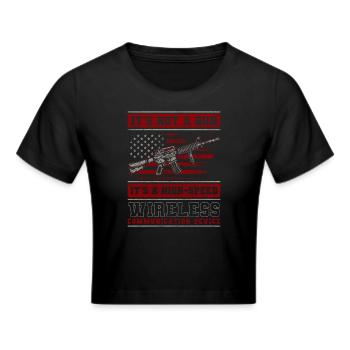 Waffe Gewehr Sport Verein - Frauen Cropped T-Shirt - Schwarz - Vorne - Marisol (170cm)