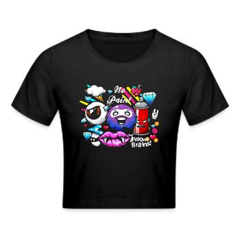 Graffiti Sprayer Boombox - Cropped T-Shirt - black - Front - Marisol (170cm)
