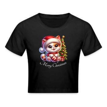 Noël chat - Crop top - noir - Devant - Marisol (170cm)
