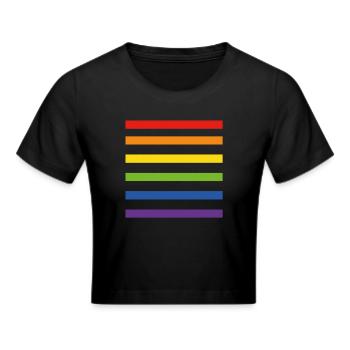 Rainbow Flag - Cropped T-Shirt - black - Front - Marisol (170cm)