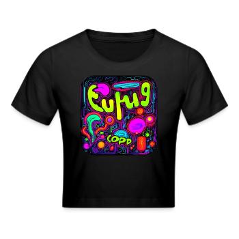 Neon Colors Bright Style UV - Cropped T-Shirt - black - Front - Marisol (170cm)
