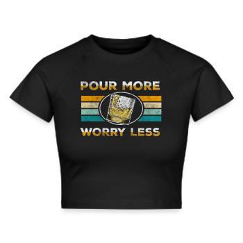 drinks longsdrinks - Frauen Cropped T-Shirt - Schwarz - Vorne - Marisol (170cm)