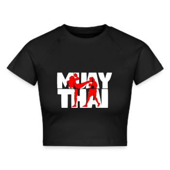 MUAY THAI - DESIGN DE CHEMISE - MMA / KICKBOXING - Crop top - noir - Devant - Marisol (170cm)