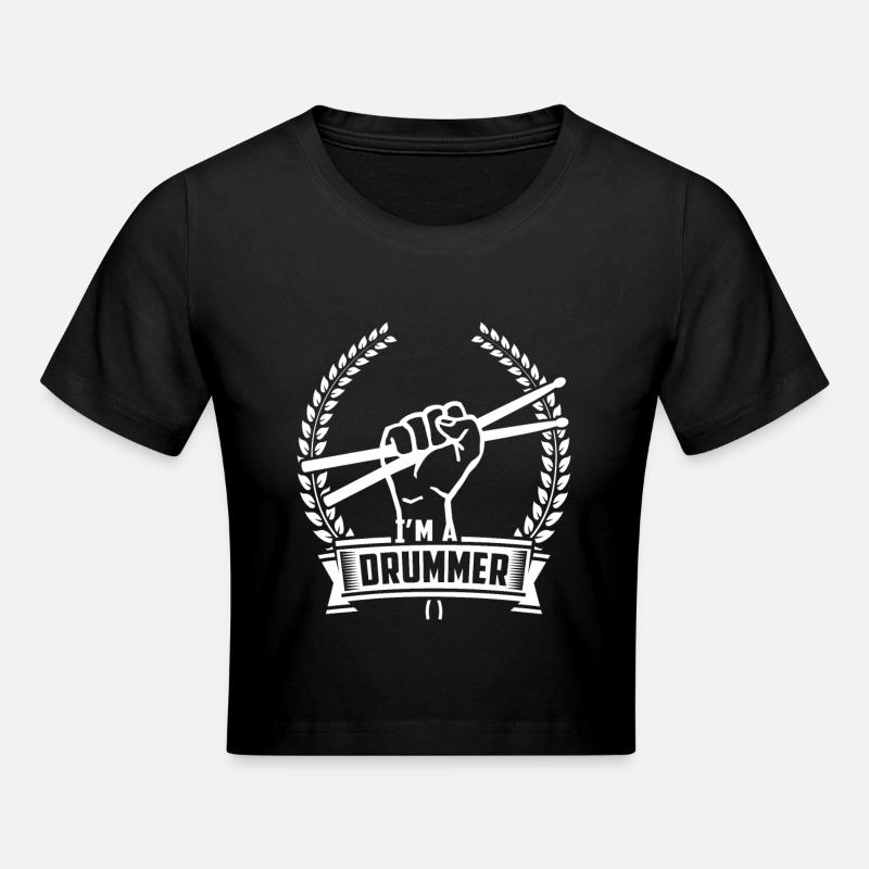 Gift drummer drummer drummer - Cropped T-Shirt - black