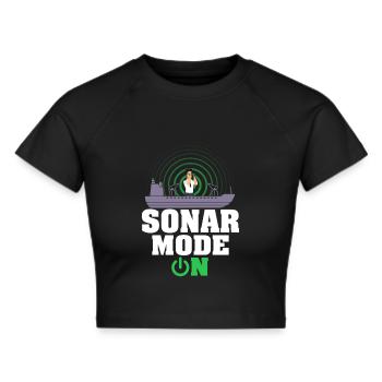 Sonar Mode On Marine Biology Scientist - Frauen Cropped T-Shirt - Schwarz - Vorne - Marisol (170cm)