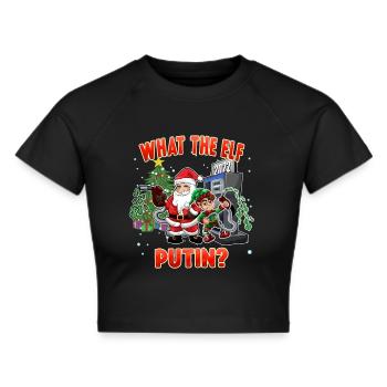 Drôle de Père Noël et Elf Pompe à essence Humour de Noël - Crop top - noir - Devant - Marisol (170cm)