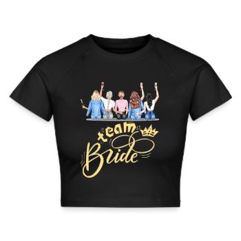 Bride bride wedding stag party bridesmaid party stag party - Cropped T-Shirt - black - Front - Marisol (170cm)