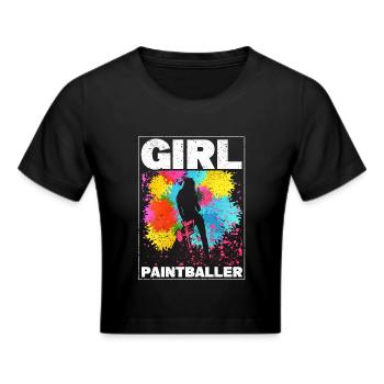 Mädchen Paintballer Spielerin Paintball Frau - Frauen Cropped T-Shirt - Schwarz - Vorne - Marisol (170cm)