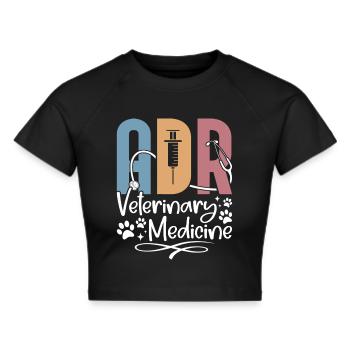Veterinärmedizin Tierarzt Design - Frauen Cropped T-Shirt - Schwarz - Vorne - Marisol (170cm)