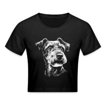 Airedale Terrier - Hund - Hunderasse - Frauen Cropped T-Shirt - Schwarz - Vorne - Marisol (170cm)