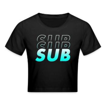 SUB - submissive - people blue gradient effect - Cropped T-Shirt - black - Front - Marisol (170cm)