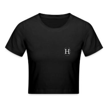 Buchstabe H - Frauen Cropped T-Shirt - Schwarz - Vorne - Marisol (170cm)