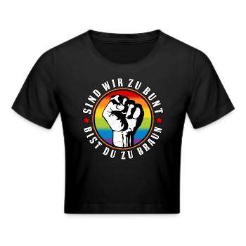Antifaschistisches LGBTQ+ Anti Homophobie Protest - Frauen Cropped T-Shirt - Schwarz - Vorne - Marisol (170cm)