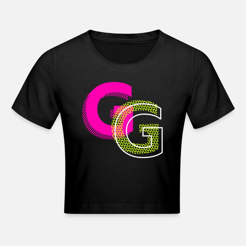 Initial letter G - Cropped T-Shirt - black