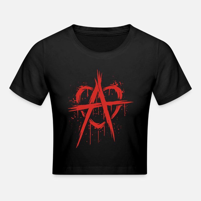 Love anarchy - Cropped T-Shirt - black