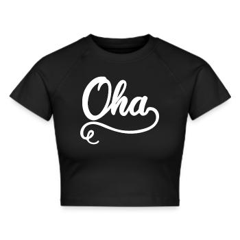 Oha Mundart Dialekt - Frauen Cropped T-Shirt - Schwarz - Vorne - Marisol (170cm)