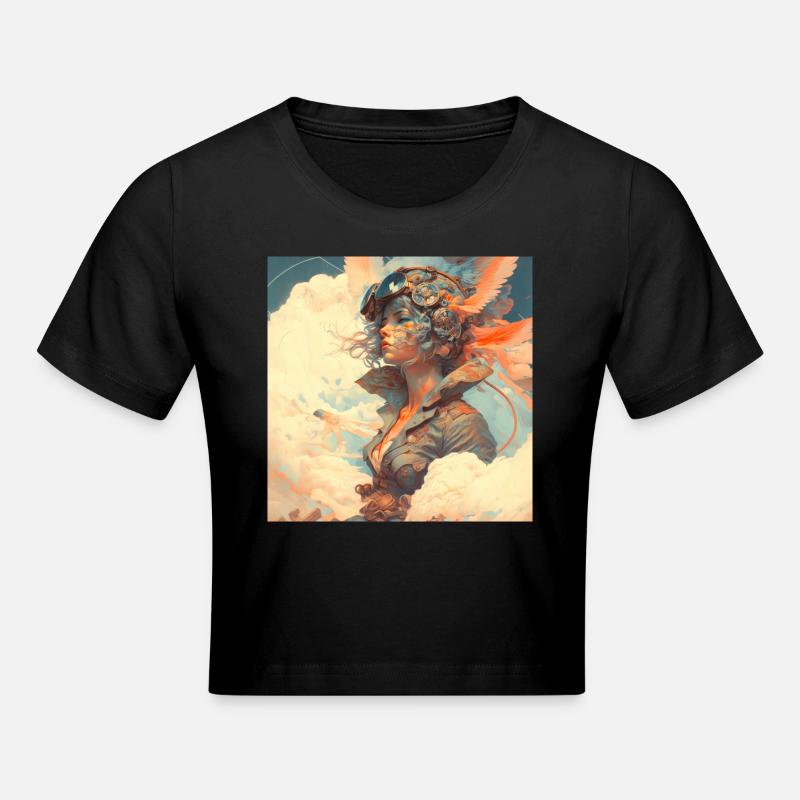 L’émergence des nuages. - Crop top - noir