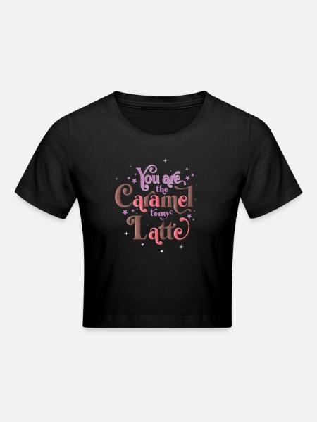 Coffee lovers and lovers - Cropped T-Shirt - black