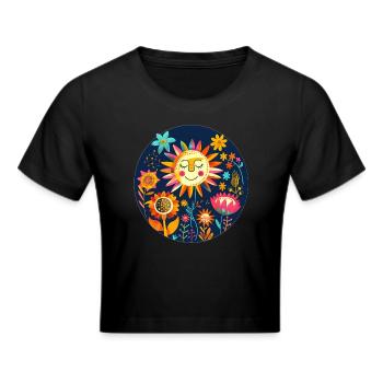 Niedliche Sonne - Frauen Cropped T-Shirt - Schwarz - Vorne - Marisol (170cm)