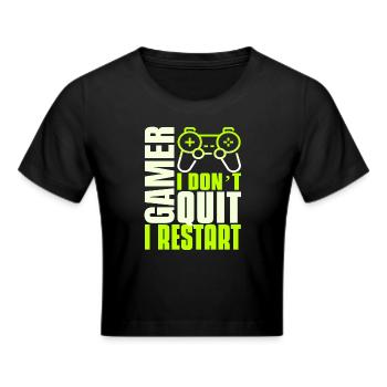 Gaming esports gamers - Cropped T-Shirt - black - Front - Marisol (170cm)