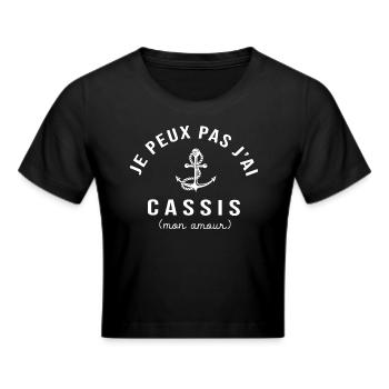 Cassis je peux pas j ai Cassis cadeau cool 13 - Crop top - noir - Devant - Marisol (170cm)