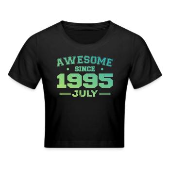 Juli 1995 Geburtstagsfeier Juli 1995 Retro - Frauen Cropped T-Shirt - Schwarz - Vorne - Marisol (170cm)