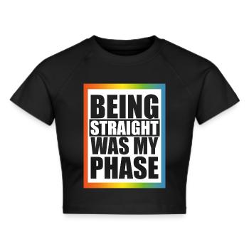 Hetero war meine Phase - Frauen Cropped T-Shirt - Schwarz - Vorne - Marisol (170cm)