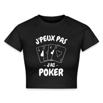 J PEUX PAS J AI POKER CASINO 2 - Crop top - noir - Devant - Marisol (170cm)