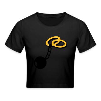 Hochzeit Ringe - Frauen Cropped T-Shirt - Schwarz - Vorne - Marisol (170cm)